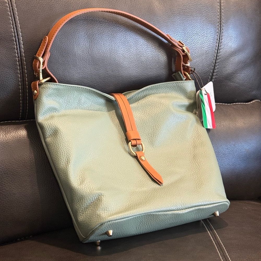 Valentina BEAUTIFUL Mint Genuine Leather Tote bag NWT